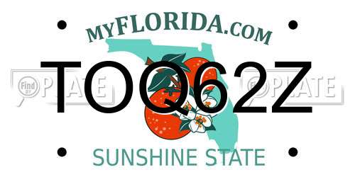 TOQ62Z Florida License Plate