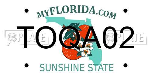 TOQA02 Florida License Plate