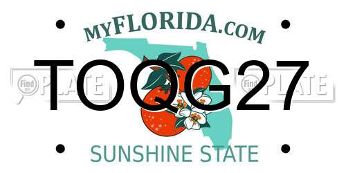 TOQG27 Florida License Plate