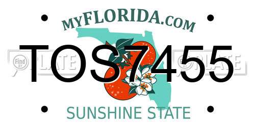 TOS7455 Florida License Plate