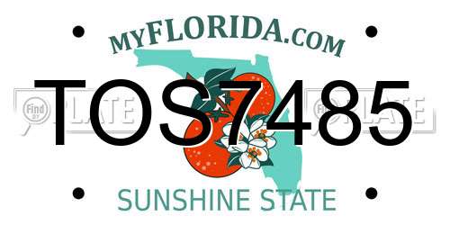 TOS7485 Florida License Plate