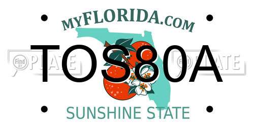 TOS80A Florida License Plate