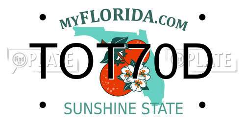 TOT70D Florida License Plate