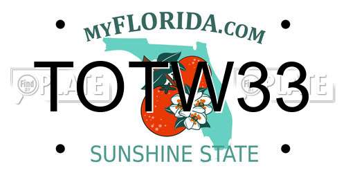 TOTW33 Florida License Plate