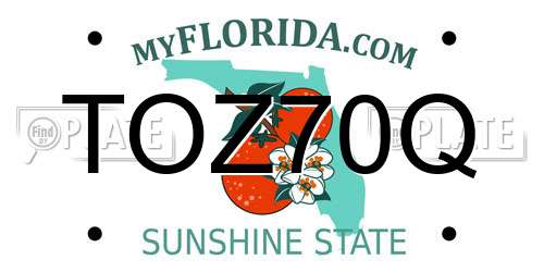 TOZ70Q Florida License Plate