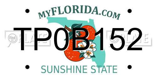 TP0B152 Florida License Plate