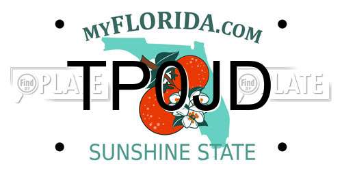 TP0JD Florida License Plate