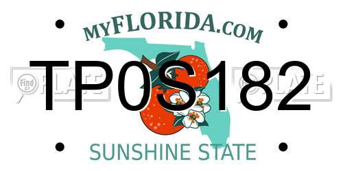 TP0S182 Florida License Plate