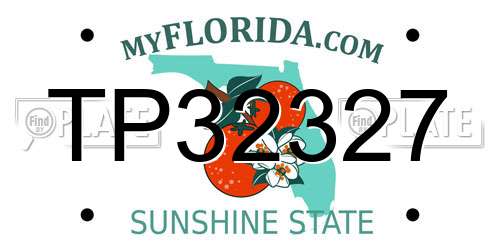 TP32327 Florida License Plate