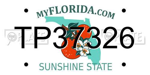 TP37326 Florida License Plate