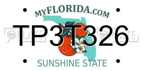 TP3T326 Florida License Plate
