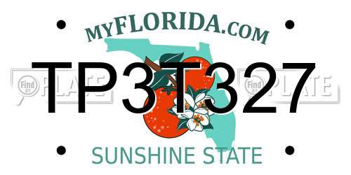 TP3T327 Florida License Plate