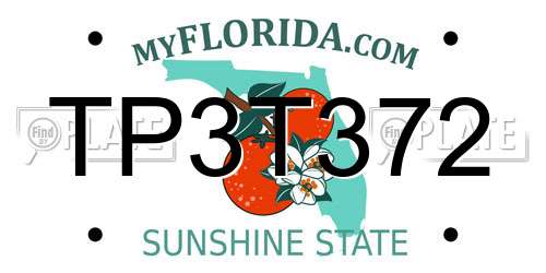 TP3T372 Florida License Plate