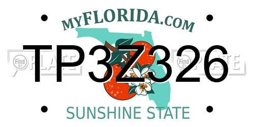 TP3Z326 Florida License Plate