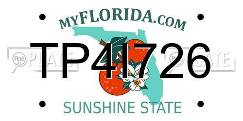 TP4I726 Florida License Plate