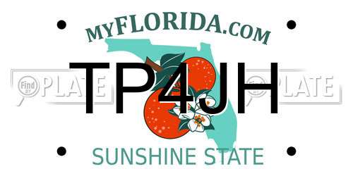 TP4JH Florida License Plate