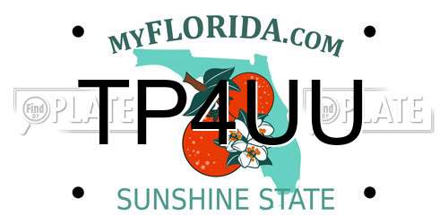 TP4UU Florida License Plate