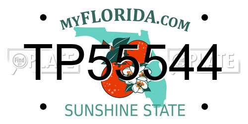 TP55544 Florida License Plate