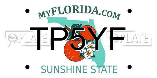 TP5YF Florida License Plate