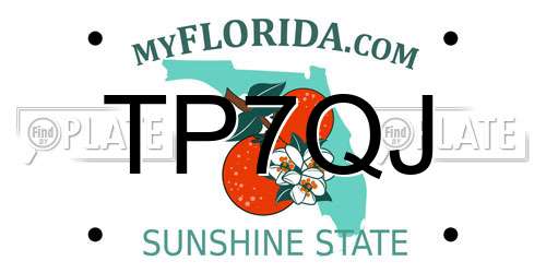 TP7QJ Florida License Plate