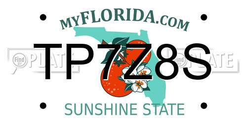 TP7Z8S Florida License Plate