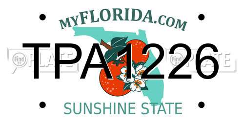 TPA1226 Florida License Plate