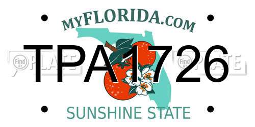 TPA1726 Florida License Plate
