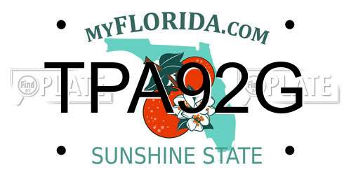 TPA92G Florida License Plate