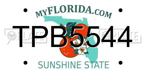 TPB5544 Florida License Plate