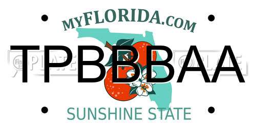 TPBBBAA Florida License Plate