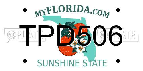 TPD506 Florida License Plate