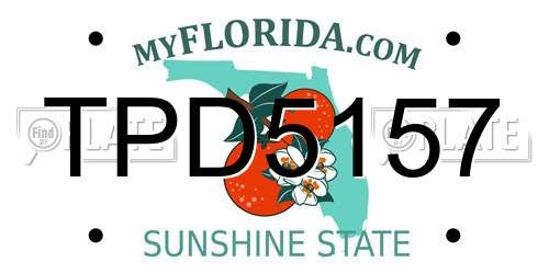 TPD5157 Florida License Plate