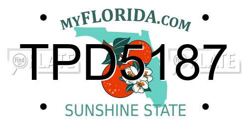 TPD5187 Florida License Plate