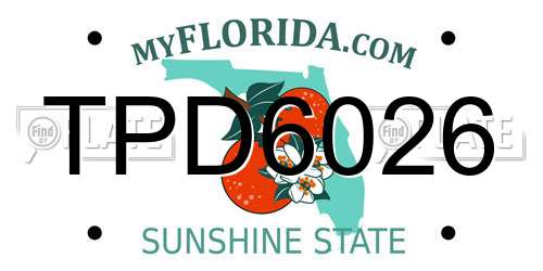 TPD6026 Florida License Plate