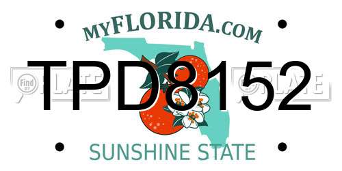 TPD8152 Florida License Plate
