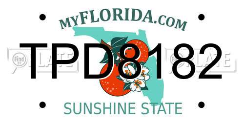 TPD8182 Florida License Plate