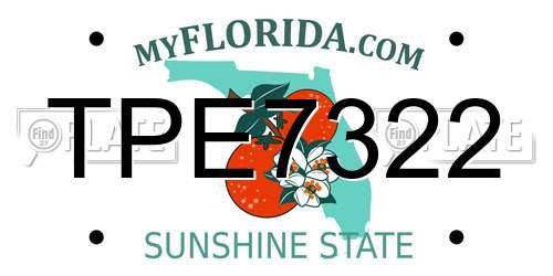 TPE7322 Florida License Plate