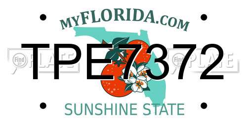 TPE7372 Florida License Plate