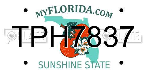 TPH7837 Florida License Plate