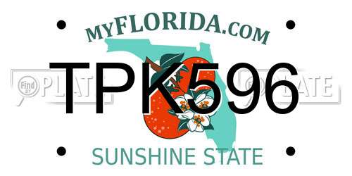 TPK596 Florida License Plate