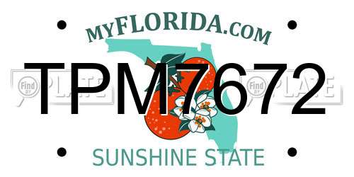 TPM7672 Florida License Plate