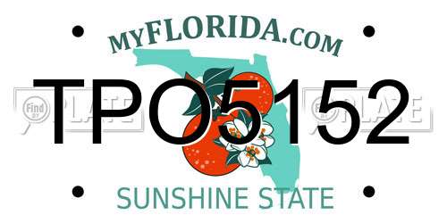 TPO5152 Florida License Plate