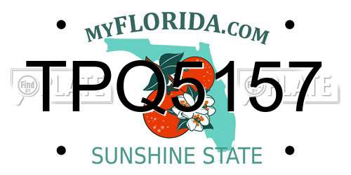 TPQ5157 Florida License Plate