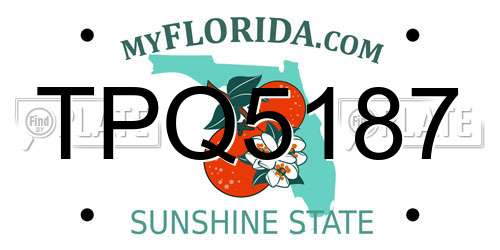 TPQ5187 Florida License Plate