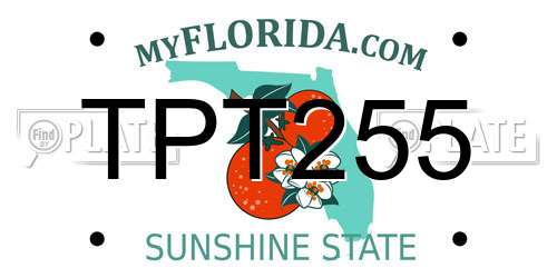 TPT255 Florida License Plate
