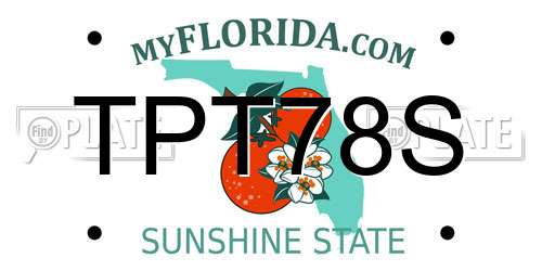 TPT78S Florida License Plate