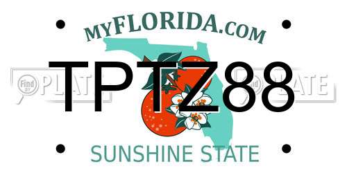 TPTZ88 Florida License Plate
