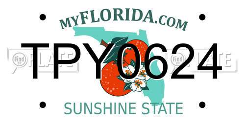 TPY0624 Florida License Plate