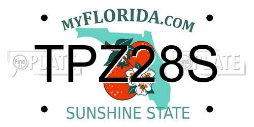 TPZ28S Florida License Plate