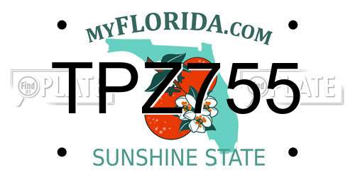 TPZ755 Florida License Plate